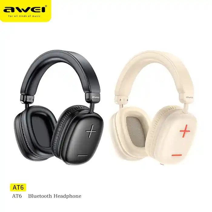 Awei AT6 Wireless Headphones Bluetooth 5.3 Earphones Foldable...